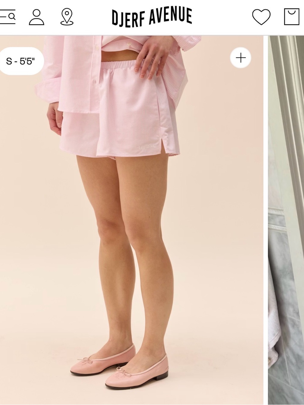 Djerf Avenue Breezy Short Shorts Pink Stripe